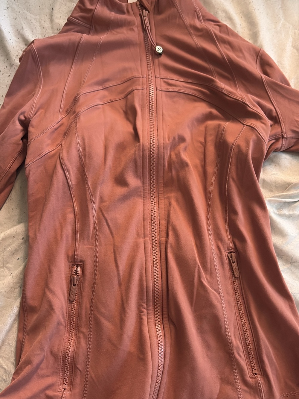 lululemon athletica Women's Zip-Up Bomber Jacket in Rust Brown
